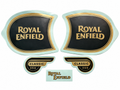 Example ProductRoya Enfield Classic 350 Tank Sticker, Toolbox Sticker & Rear Mudguard Sticker Kit | Black Gold Decal Set |