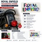 Royal Enfield Rear Mudguard Holographic Logo Sticker | Back Fender Chrome Decal for Royal Enfield all models.