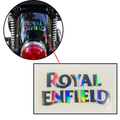 Royal Enfield Rear Mudguard Holographic Logo Sticker | Back Fender Chrome Decal for Royal Enfield all models.