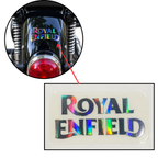 Royal Enfield Rear Mudguard Holographic Logo Sticker | Back Fender Chrome Decal for Royal Enfield all models.