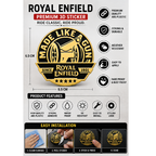 Royal Enfield Made Like A Gun Gold Black Sticker for Side Panel, Toolbox, Battery Box & Rear Mudguard