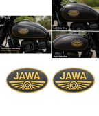 JAWA 3D Tank Emblem Sticker Set of 2 | Premium Black Gold ABS Plastic Bike Fuel Tank Logo | Compatible with Jawa Classic, Jawa 42, Perak & Forty Two