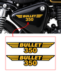 Royal Enfield Bullet 350 Tool Box Golden Emblem Sticker Pack of 2| Royal Enfield Classic Electra Standard 350 Tool Box Golden Sticker Set.