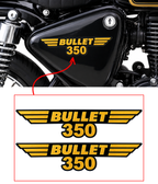 Royal Enfield Bullet 350 Tool Box Golden Emblem Sticker Pack of 2| Royal Enfield Classic Electra Standard 350 Tool Box Golden Sticker Set.