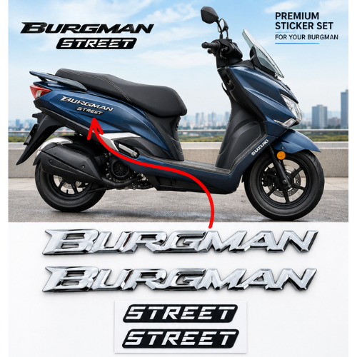 Suzuki Burgman Street 125 Sticker | Premium 3D Look BURGMAN STREET Side Panel Decal | Burgman Side Panel Sticker | Burgman Scooter Sticker.
